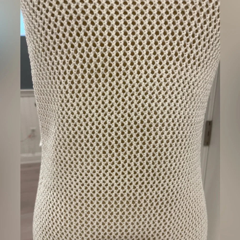 Lulus Sandy Cove Cream Sheer Crochet Swim Cover-up - Picture 10 of 11